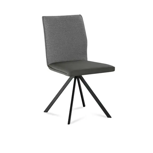 Eckbankgruppe - inkl. Tisch und 2x Stühle, Stoff, Grau