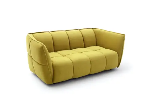 Sofa Hedda - 2-Sitzer, Velour, Senfgelb