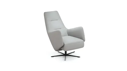 Relaxsessel Rufus - inkl. Relaxfunktion, Leder, Hellgrau