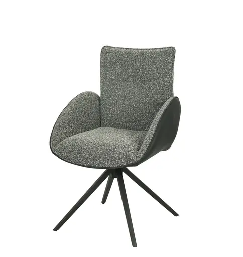 Armlehnstuhl MAURA - drehbar, Stoff, Anthrazit