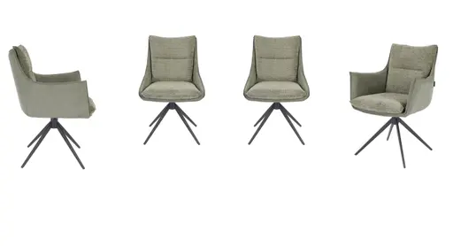Armlehnstuhl MANDY - drehbar, Stoff, Grün