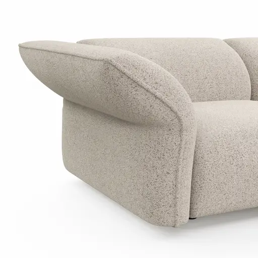 Sofa Motone - 3-Sitzer, Stoff, Beige