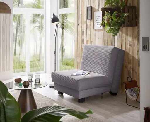  Faltsessel Easy Optik A - ohne Armlehnen inkl. Schlaffunktion, Cord, Dunkelgrau