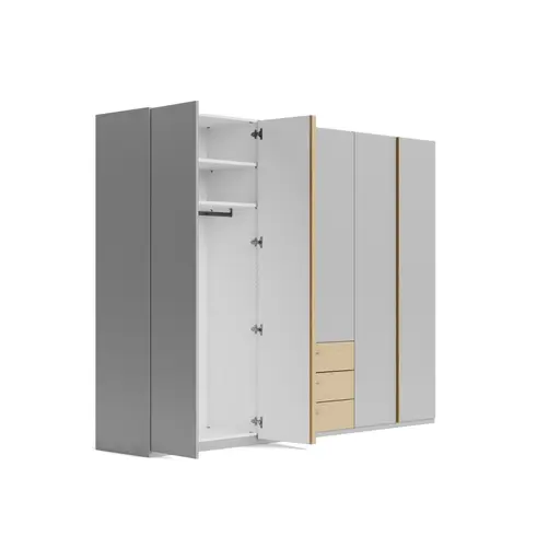Drehtürenschrank Caluma - B. ca. 300cm, Lack, Taupe