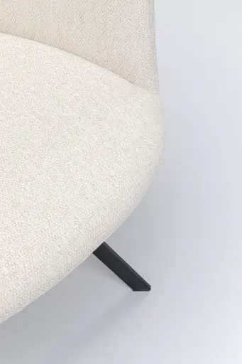 Armlehnstuhl- Drehbar, Stoff, Creme, Stahl, Schwarz, Pulverbeschichtet