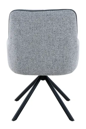 Armlehnstuhl - drehbar, Leder & Stoff, Grau