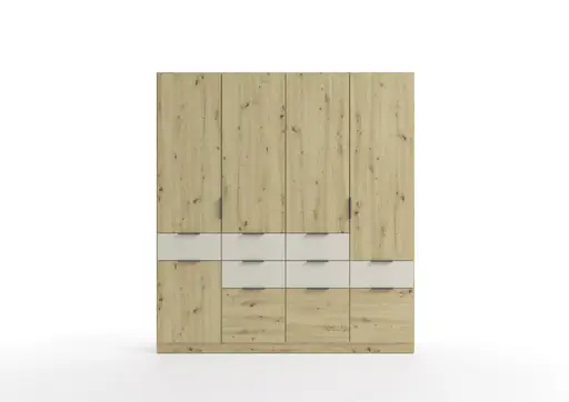 Drehtürenschrank RAAS- B ca. 181 cm, Eiche Dekor, Champagner