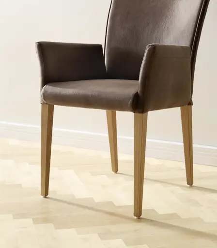 Armlehnstuhl Florea - Stoff, Dunkelbraun