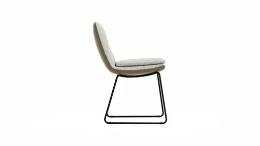 Polsterstuhl Macano - Stoff & Leder, Hellgrau, Steingrau