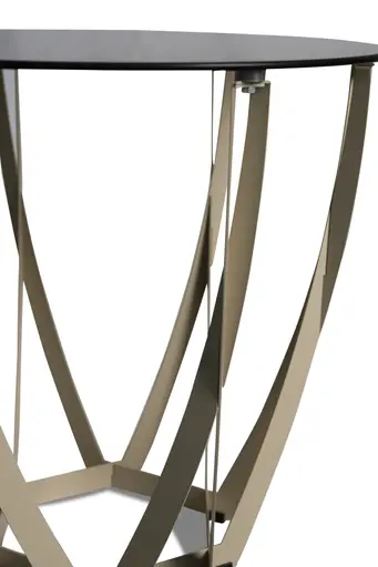 Beistelltisch - Ø/H ca. 50x50 cm, Bronze, Cremeweiß