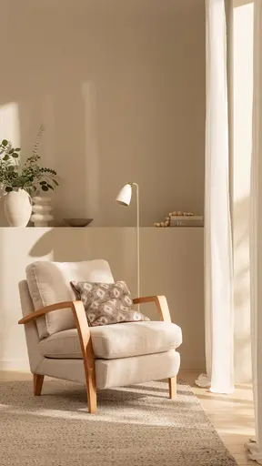 Sessel Karasu - Chic, Stoff, Creme