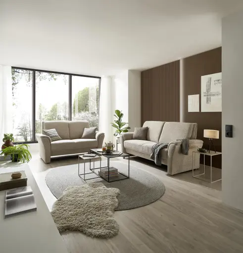 Sofa EM Sanna - 2-Sitzer, Stoff, Natur