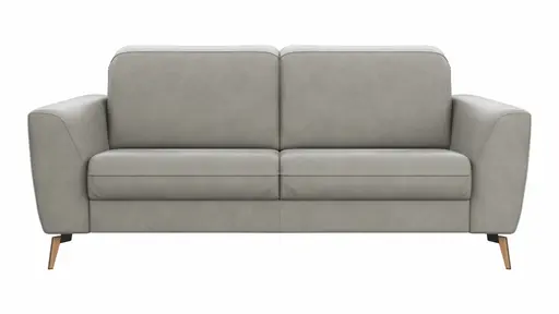 Sofa Tulsa KV - 2,5-Sitzer, inkl. Kopfteilverstellung, Leder, Graubeige