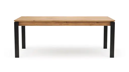 Esstisch Farmingdale - ausziehbar, mit Alubeschlag, LB ca. 200x100 cm, Eiche massiv, natur geölt