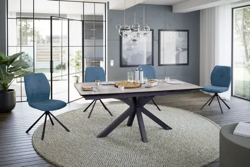 Esstisch MELANIA - ausziehbar, LB ca. 180x95, Keramik, Braun