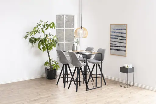 Bartisch - LB ca. 120x60 cm, Wildeiche Nachbildung, Schwarz