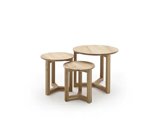 Couchtisch - 3-er Set, Asteiche massiv