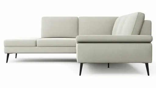 Ecksofa Houston - 1-Sitzer mit Abschlussteil links, Eckelement und 2,5-Sitzer rechts, inkl. Sitztiefenverstellung und Armlehne klappbar, Stoff, Natur
