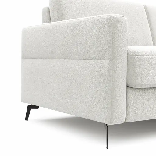 Schlafsofa Laredo - 2,5-Sitzer inkl. Schlaffunktion und Armlehne klappbar, Stoff, Offwhite