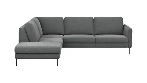 Ecksofa  Enna - Ecke links, 3-Sitzer, Sitzvorzug (motorisch), Stoff, Anthrazit