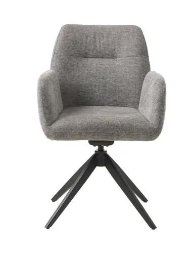 Armlehnstuhl - drehbar, Stoff, Grau