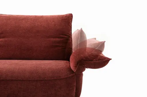 Ecksofa - Ecke links mit 1-Sitzer, Kopfteil/Armlehne verstellbar, Stoff, Rost