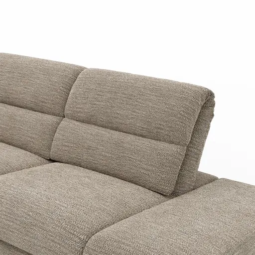 Ecksofa San Fernando - 2-Sitzer mit Ecke rechts, Armlehne verstellbar, Rückenlehne/Sitztiefe verstellbar, Relaxfunktion motorisch, Stoff, Latte