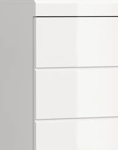 Waschmaschinenüberbau - B ca. 63 cm, Weiß, Weiß Hochglanz