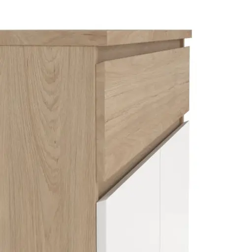 Schuhschrank - B ca. 81 cm, Jackson Hickory Nachbildung, Weiß