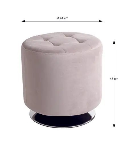 Hocker - drehbar, Samt, Kaschmir