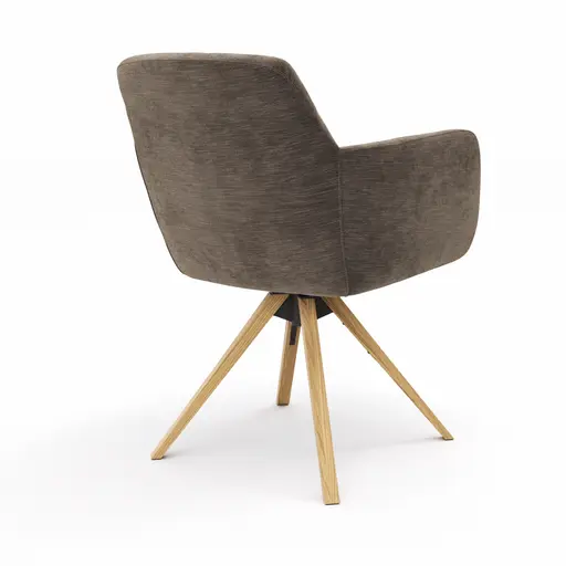 Armlehnstuhl Nashville - drehbar, Stoff, Dunkelbraun