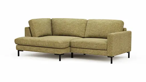 Ecksofa Oviedo - Ecke links mit 1,5-Sitzer, Stoff, Senfgelb