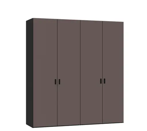 Drehtürenschrank JOIN IT- B ca. 202 cm, Schwarz, Glas, Braun