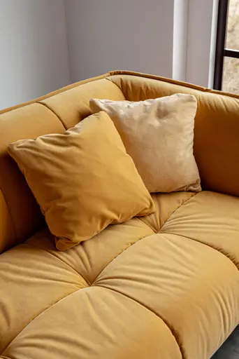 Ecksofa Hedda - Ecke links, 1,5-Sitzer, Velour Caramel