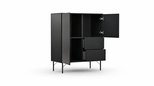 Highboard Edge - Lack, Schwarz