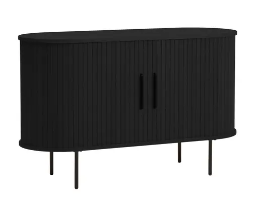 Sideboard - B ca. 120 cm, Eiche Furnier, Schwarz