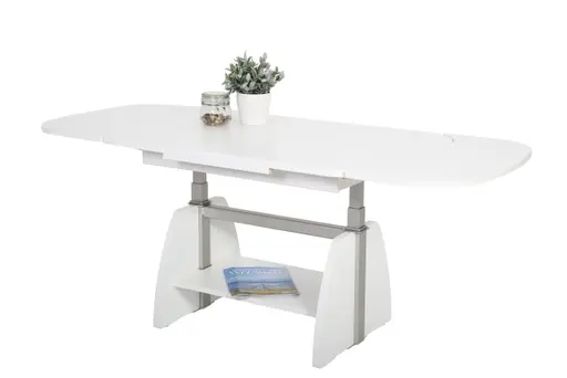 Couchtisch - ausziehbar, höhenverstellbar, LB ca. 108x67 cm, Weiß