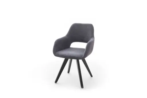 Armlehnenstuhl MACIE - Stoff, Anthrazit