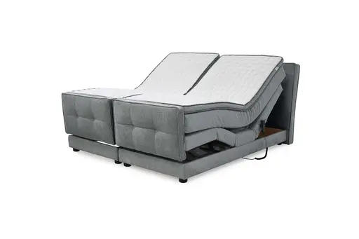 Boxspringbett- Liegefläche ca. 180x200 cm, Stoff, Mittelgrau