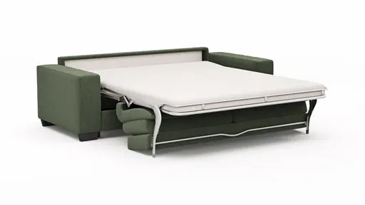 Sofa Nuoro - 3-Sitzer inkl. Schlaffunktion, Stoff, Olivgrün