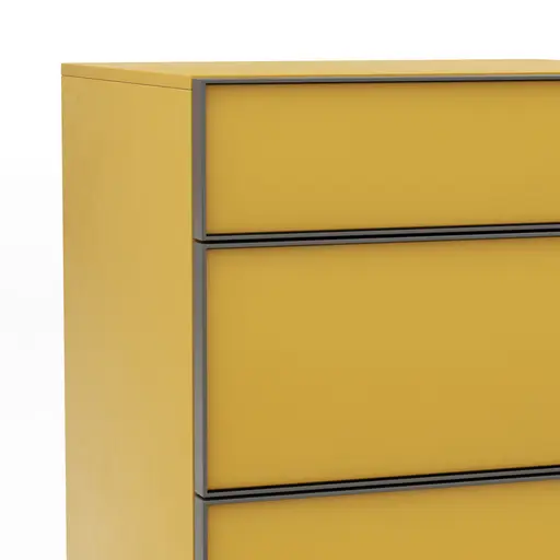 Kommode Loretto - BHT ca. 60x115x53 cm, Lack matt, Safrangelb