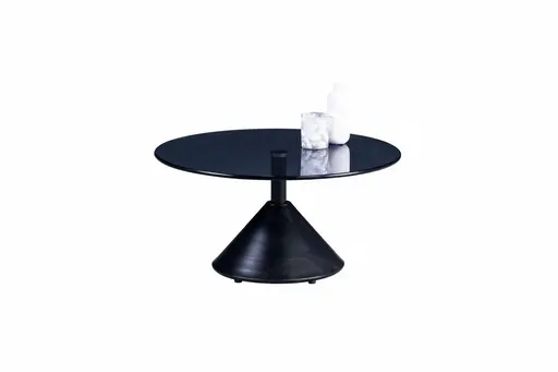 Couchtisch - Ø/H ca. 60x35 cm, Grau, Schwarz