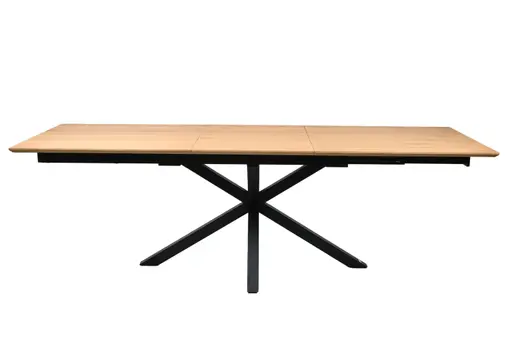 Esstisch MAKAIO - ausziehbar, LB ca. 180x90 cm, Eiche Furnier, Schweizer Kante, Schwarz