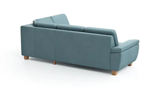 Ecksofa Sommerville - 2,5-Sitzer mit Ecke rechts, Stoff, Hellblau