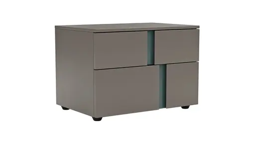 Nachttisch Loretto - Lack matt, Steingrau