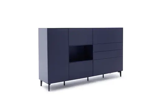 Highboard Casello - BHT ca. 199x122x48 cm, Lack Matt, Azurblau