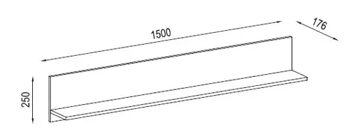 Wandboard - Anthrazit, Eiche Coast Evoke Nachbildung