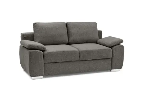 Schlafsofa EMIEL - 2-Sitzer inkl. Schlaffunktion und Bettkasten, Stoff, Braun