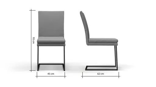 Freischwinger Saragossa - Leder, Anthrazit