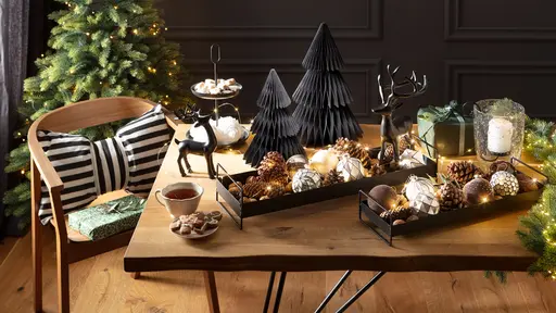 Deko-Kissen - LBH ca. 35x55x8 cm, Schwarz